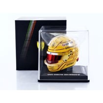 Casque miniature de collection - LOOKSMART - Échelle 1/5 - Lewis Hamilton Monaco GP 2025 - Jaune/Rouge