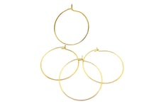 4 Créoles 30mm acier inoxydable doré