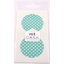 Masking Tape - Masking Tape MT Casa Seal Sticker rond en washi Pois fond mint
