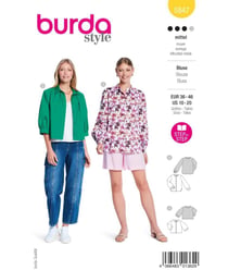 Patron Burda n°5847 : Blouse romantique à volants superposés et col officier