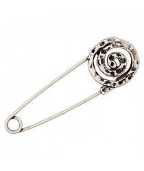 Epingle à Kilt spirale stylée Cuivre noir 75 MM X 1 - Union Knopf Gris