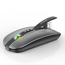 Souris Sans Fil Dual Mode 2400DPI 2.4GHz Bluetooth 5.1 Grise Gris YONIS