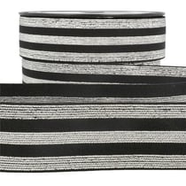 Film 20m Elastique bandes métallisé Noir/argent 40mm