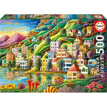 Puzzle 500 pièces - Le port caché coloré - Educa