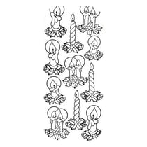1 planche de stickers autocollants peel off doré NOEL BOUGIE 7068