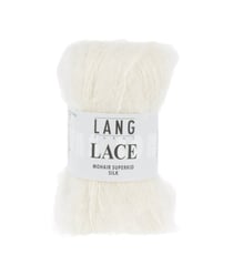 Pelote de Mohair et soie à tricoter LACE - 25 GR - Lang Yarns Ecru (94)