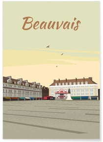 Affiche ville de Beauvais | A3 : 29,7x42cm