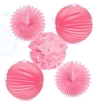 Lanternes roses à monter soi-même (5 pièces)
