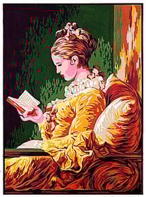 Canevas Pénélope Antique Jeune fille lisant 50x65cm