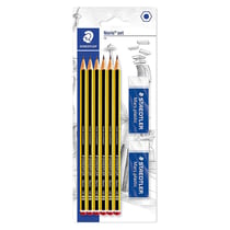 Etui de 6 crayons graphite Noris HB et 2 gommes Mars Plastic Staedtler