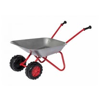 Brouette gris rouge double roues rollyMetallschubkarre