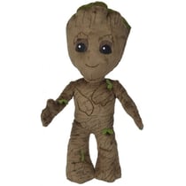 Peluche jeune groot marron 33 cm - marvel - dc - doudou licence