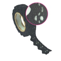 Graine Créative - Ruban adhesif textile Dentelle coton noir 1,7 cm