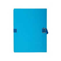 Chemise dos extensible papier 24x32cm - filmée par 5 - Bleu clair - Exacompta