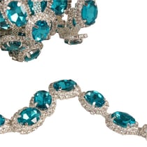 Bobine 5m galon pierres 15mm bleu turquoise