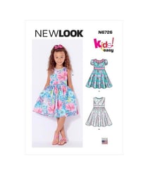 Patron New Look 6726 - Robes pour enfants avec variantes de 06 mois à 8 ans taille n°6 MOIS-8 ANS