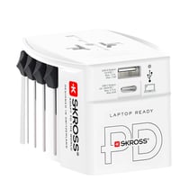 Skross Adaptateur de Voyage USB et USB-C 65W MUV Power Delivery Prises Universel Blanc