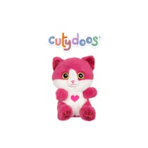 Peluche - Peluche Chat rose framboise "Cutydoos Love" - 13 cm