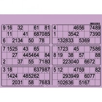 Plaque de 6 grilles de loto rigide 1,5mm violet - cartons loto - cartaloto
