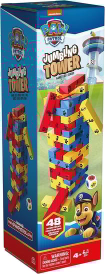 Tour en equilibre jenga pat patrouille en bois - paw patrol spin master - jeu d'adresse