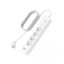 Belkin Rallonge Multiprise Parafoudre 4 Prises avec USB et USB-C 2 m Blanc