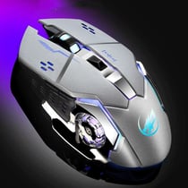 Souris Sans Fil Rechargeable 6D Lumineuse Pour Gaming Avec Batterie Longue Durée Gris YONIS