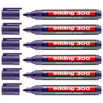 Lot de 6 marqueurs permanents EDDING 300, pointe ronde 1,5-3 mm, violet