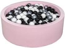 Piscine à balles Aire de jeu + 450 balles rose noir, blanc, argent - Velinda