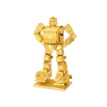 MetalEarth: TRANSFORMERS/BUMBLEBEE en Or 4.5x3.1x8.7cm, maquette 3D en métal avec 2 feuilles, sur carte 12x17cm, 14+