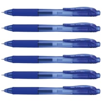 Lot de 6 Stylos roller à encre gel Pentel EnerGel-X BLN105 Bleu