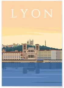 Affiche ville Lyon 4 | A3 : 29,7x42cm