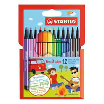 Lot de 10 étuis de 12 feutres de dessin pointe ogive moyenne 1 mm - STABILO - PEN 68 MINI