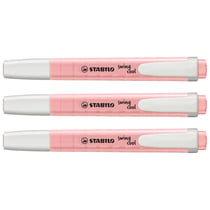 Lot de 3 surligneurs de poche pointe biseautée 1-4 mm - STABILO - Rose - Swing Cool Pastel Edition