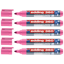 Lot de 5 marqueurs pour tableaux blancs - EDDING - 360 Rose - Pointe ronde 1,5-3 mm