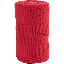 Cordon pour macramé, L : 198 M, d 2 mm, rouge, 330 gr/ 1 rouleau