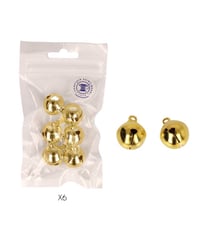 Grelots laiton 18 mm - sachet de 6 - coloris or ou argent or
