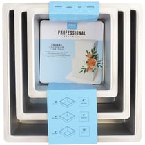 Set de 3 Moules à Gâteaux Carrés - H10 cm