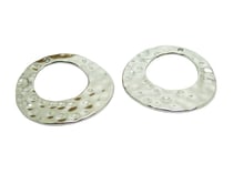 2 Pendentifs rond martelé 32mm argenté