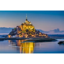 Tableau mural encadré Crépuscule Mont St-Michel  65x97 cm