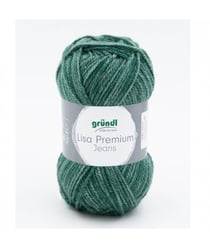 Pelote de laine à tricoter LISA PREMIUM JEANS - Grundl - certifiée Oeko-Tex 04 Vert