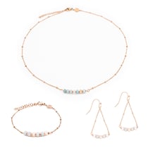 Collier, bracelet et boucles d'oreilles Piana en pierres Amazonite