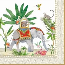 4 serviettes en papier découpage collage 33 cm Easy Life MARAJAH ELEPHANT