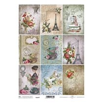 Tags éléments décoratif en papier à découper scrapbooking VINTAGE PARIS  0042