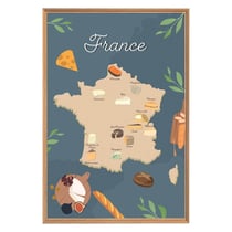 Tableau mural encadré fromages de France 65x97 cm