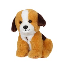 Peluche - Chien Mimi dogs sonore marron clair et marron foncé - 18 cm
