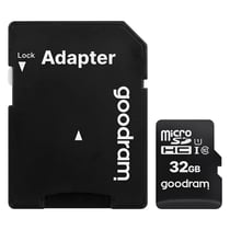 Goodram Carte MicroSD 32GB Class 10 UHS-I avec Adaptateur SD Inclus Noir