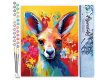 Peinture par Numéro Figured'Art - Kangourou Coloré Abstrait - Kit de Loisir Créatif DIY Numéro d'Art Complet - 40x50cm sans châssis en bois