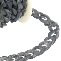 Bobine 5m Chaîne plastique brillant Gris Clair 20mm