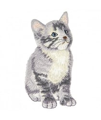 Ecussons Thermocollant Chats 3,5 X 6,5 cm - Mediac Gris