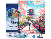 Diamond Painting Broderie Diamant Figured’Art 40x50cm toile tendue sur châssis en bois - diamants carrés - Kyoto en fleurs